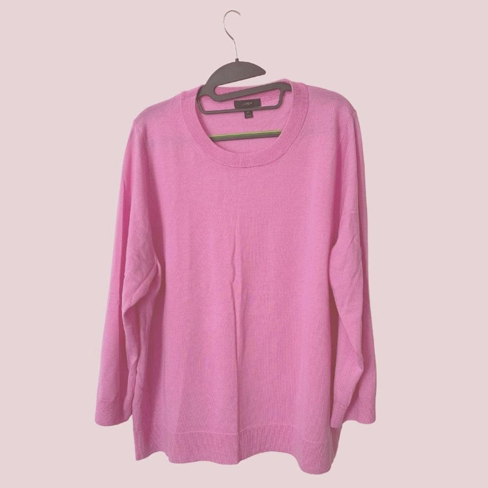 J.Crew Orchid Pink 100% Merino Wool Lightweight Sweater 3X GUC